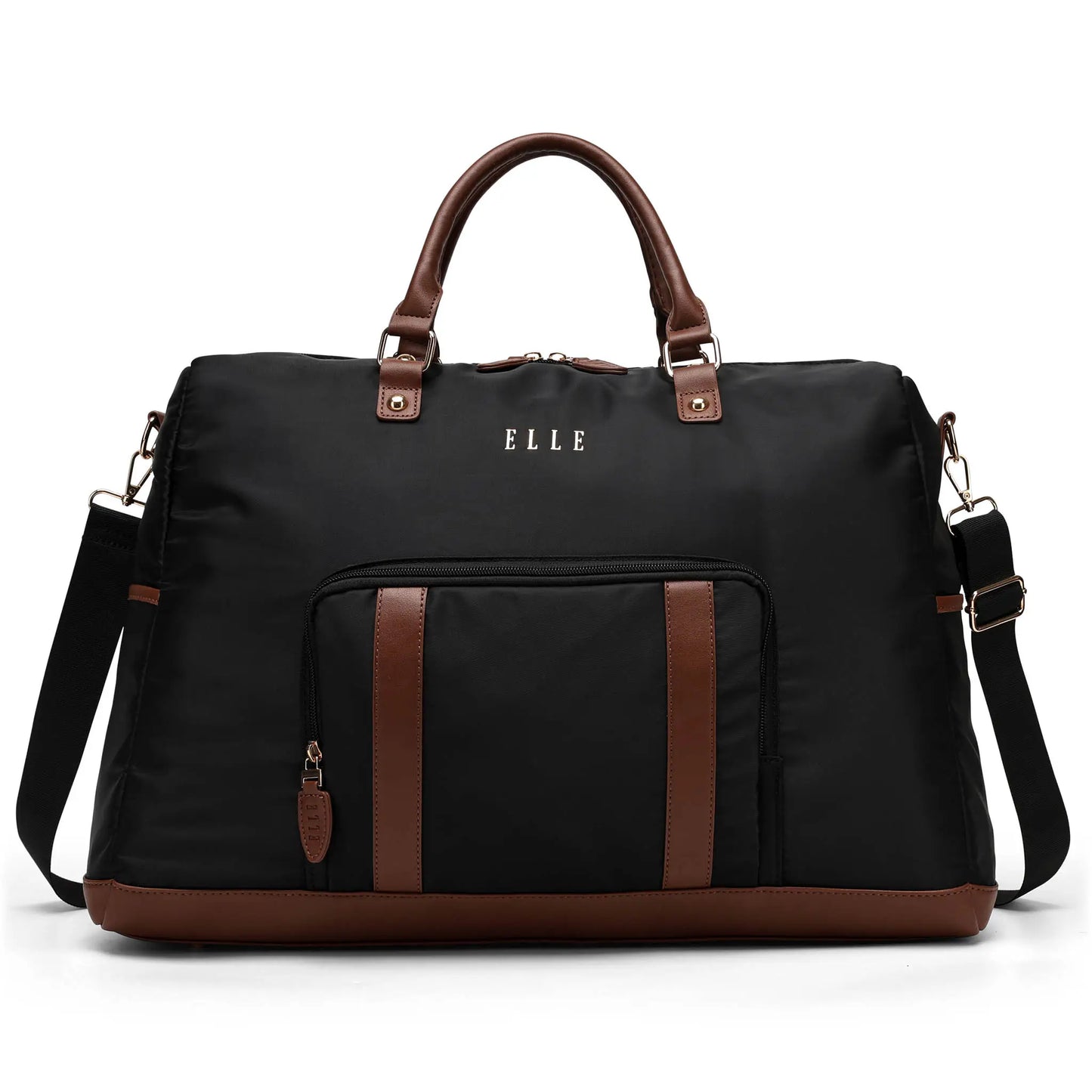 ELLE Luxe Journey 30L Twill and Vegan Leather Weekender Duffel Bag - Stiles Supply Co.