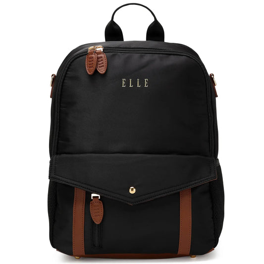 ELLE Luxe Journey 18L Twill and Vegan Leather Backpack - Stiles Supply Co.