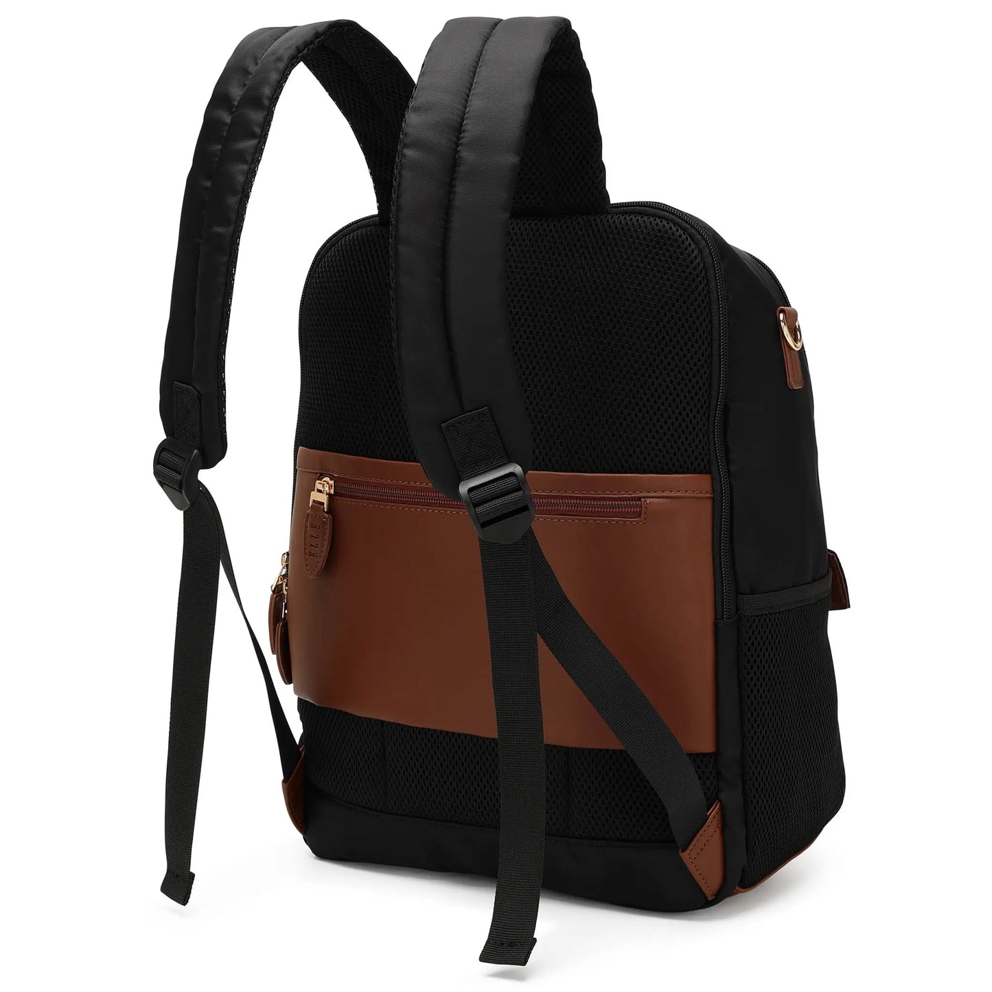ELLE Luxe Journey 18L Twill and Vegan Leather Backpack - Stiles Supply Co.
