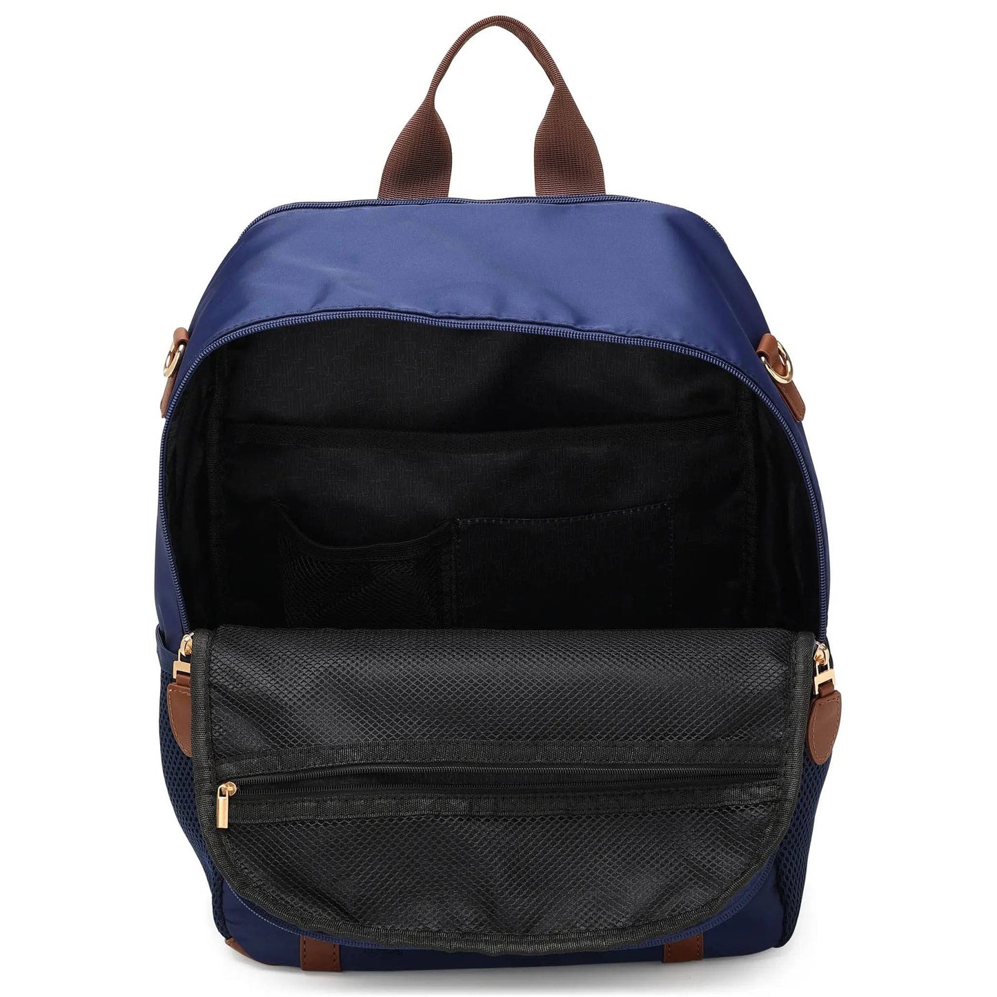 ELLE Luxe Journey 18L Twill and Vegan Leather Backpack - Stiles Supply Co.