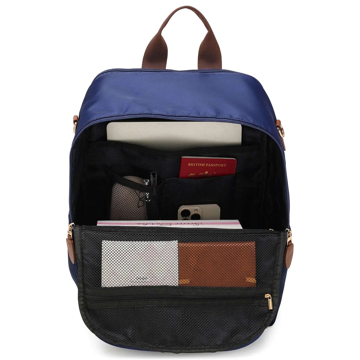 ELLE Luxe Journey 18L Twill and Vegan Leather Backpack - Stiles Supply Co.