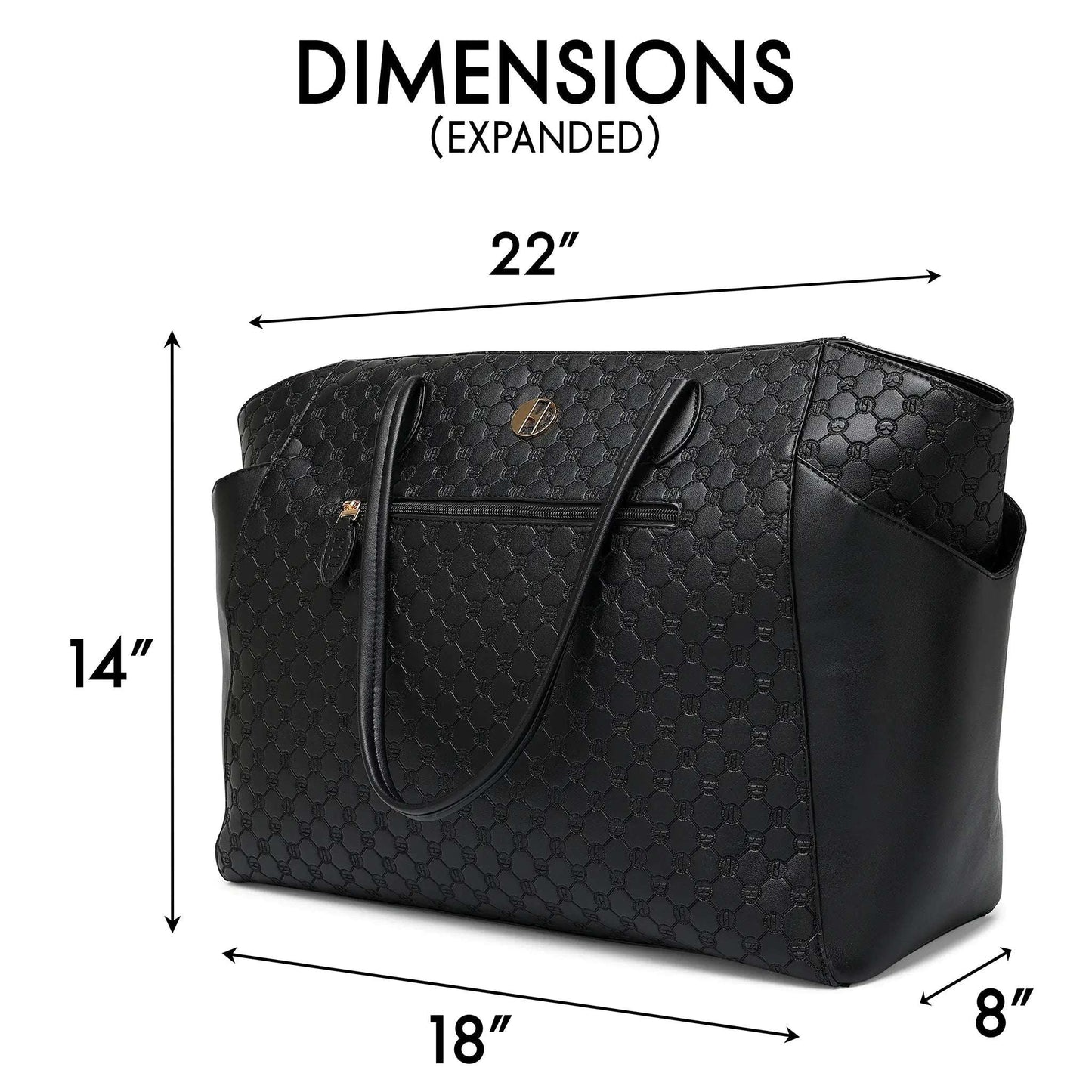 ELLE Compass 32L Vegan Leather Monogram Weekender Tote Bag - Stiles Supply Co.