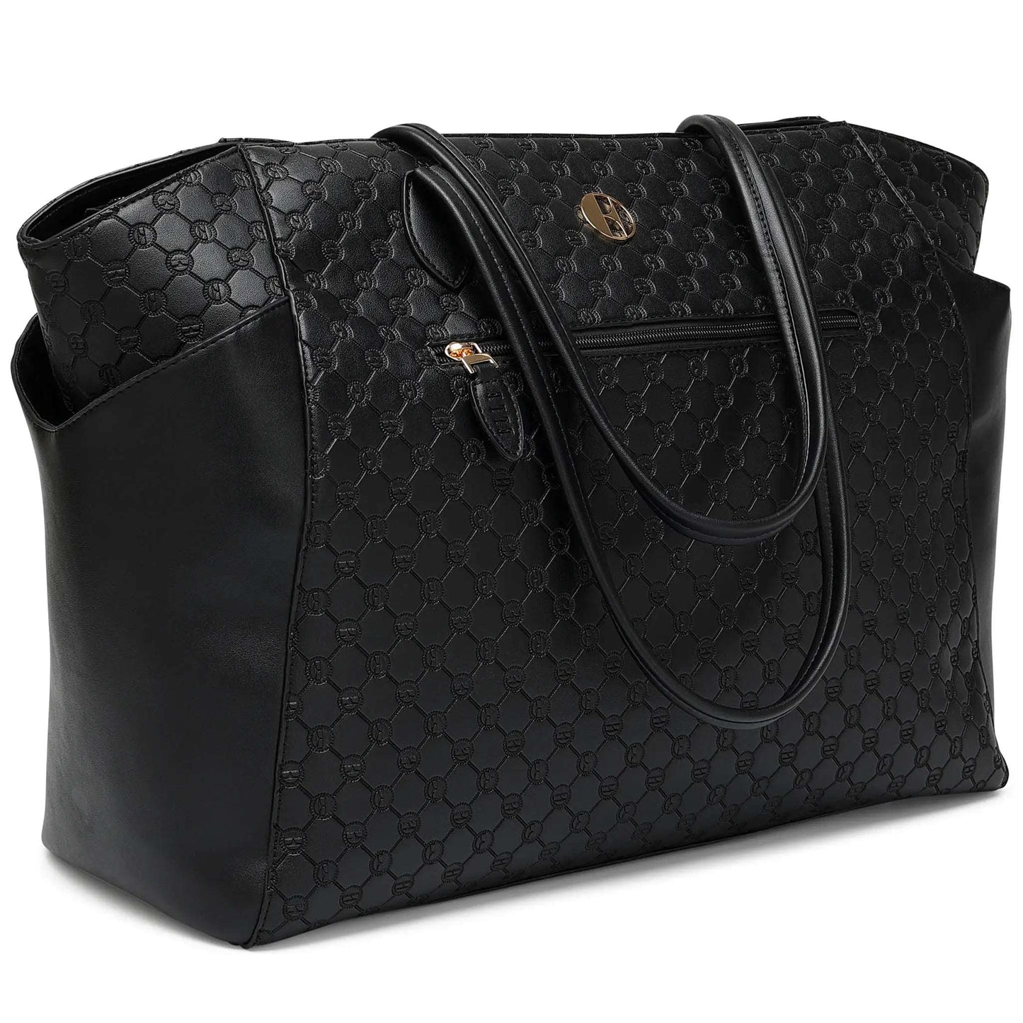 ELLE Compass 32L Vegan Leather Monogram Weekender Tote Bag - Stiles Supply Co.