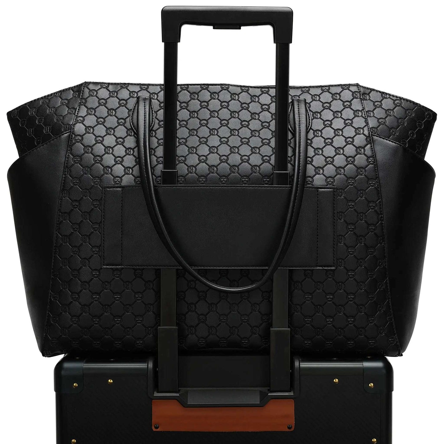 ELLE Compass 32L Vegan Leather Monogram Weekender Tote Bag - Stiles Supply Co.