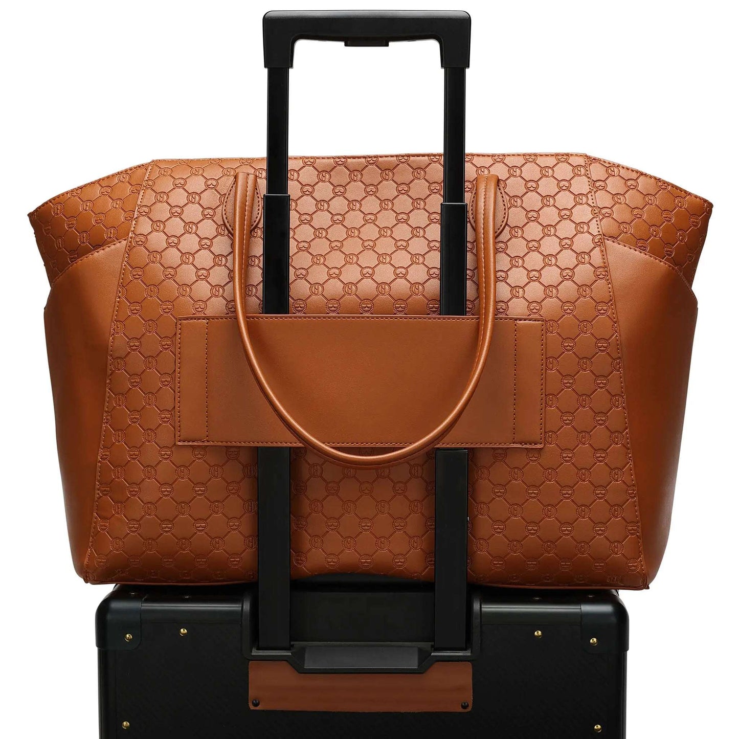 ELLE Compass 32L Vegan Leather Monogram Weekender Tote Bag - Stiles Supply Co.