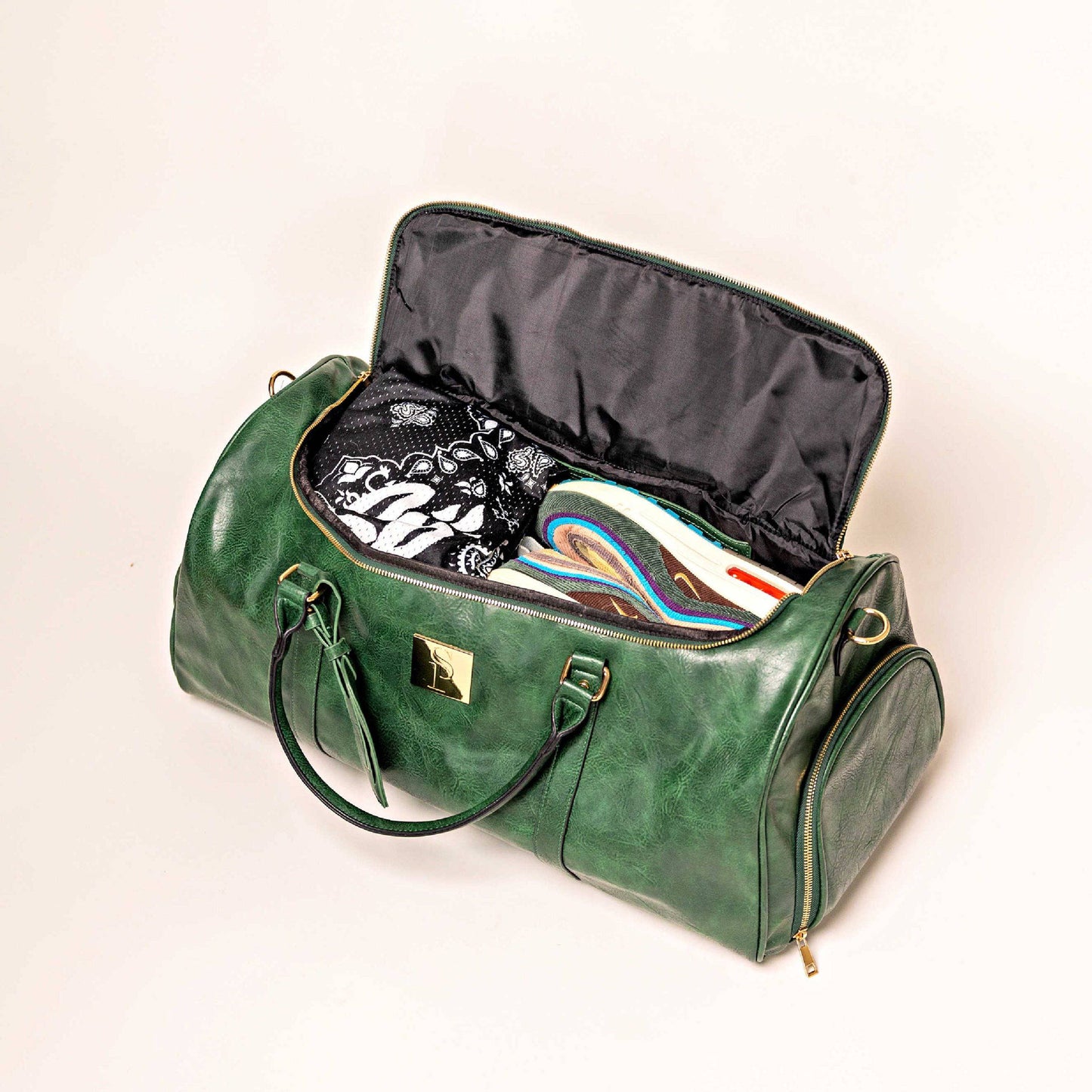 Sole Premise Emerald Green Leather Sneaker Duffle Bag