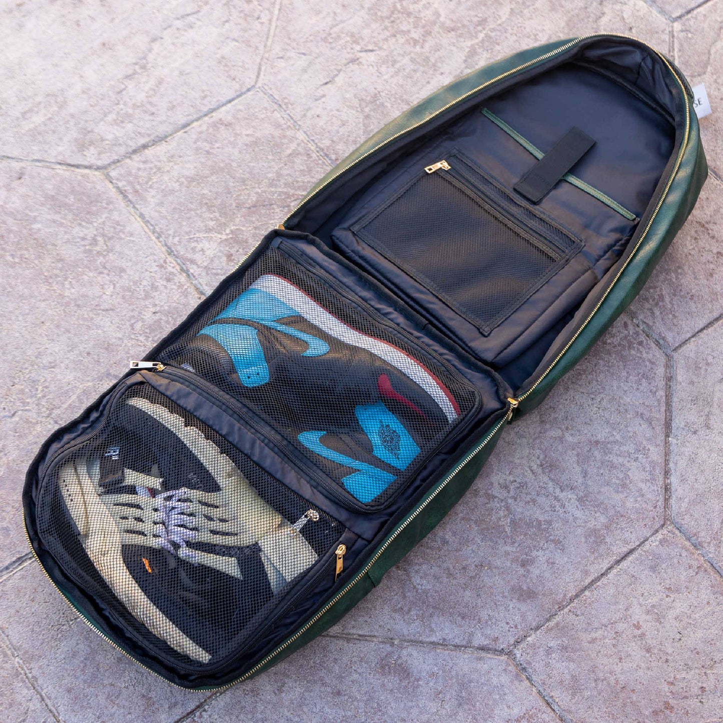 Sole Premise Emerald Green Leather Commuter Sneaker Bag (XL)
