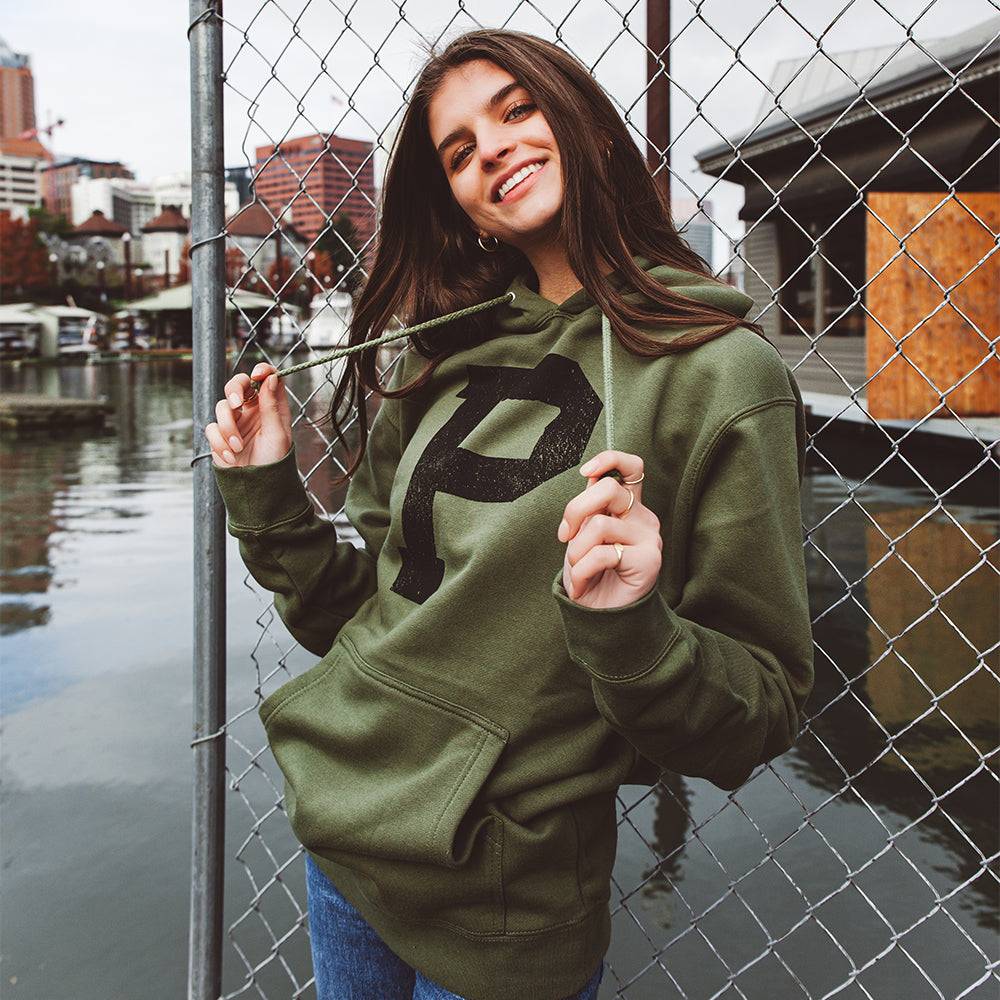 Soft-Blend "P" Hoodie - Olive - Stiles Supply Co.