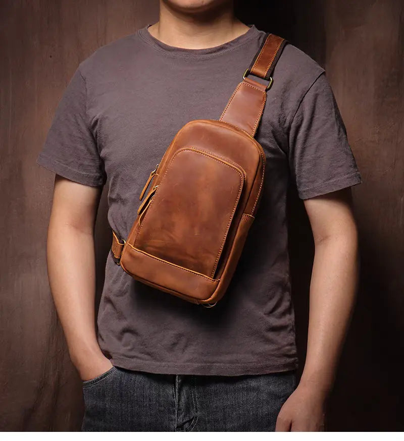Steel Horse Leather Erling Leather Sling Bag