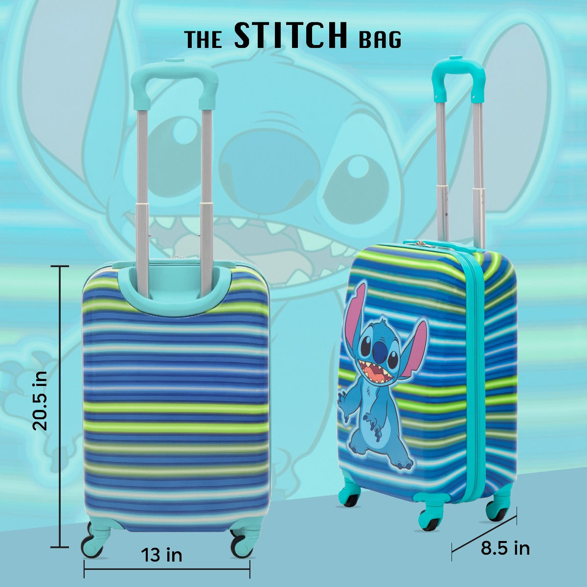 Disney Ful Stitch Neon Stripe Kids 21" Luggage - Stiles Supply Co.