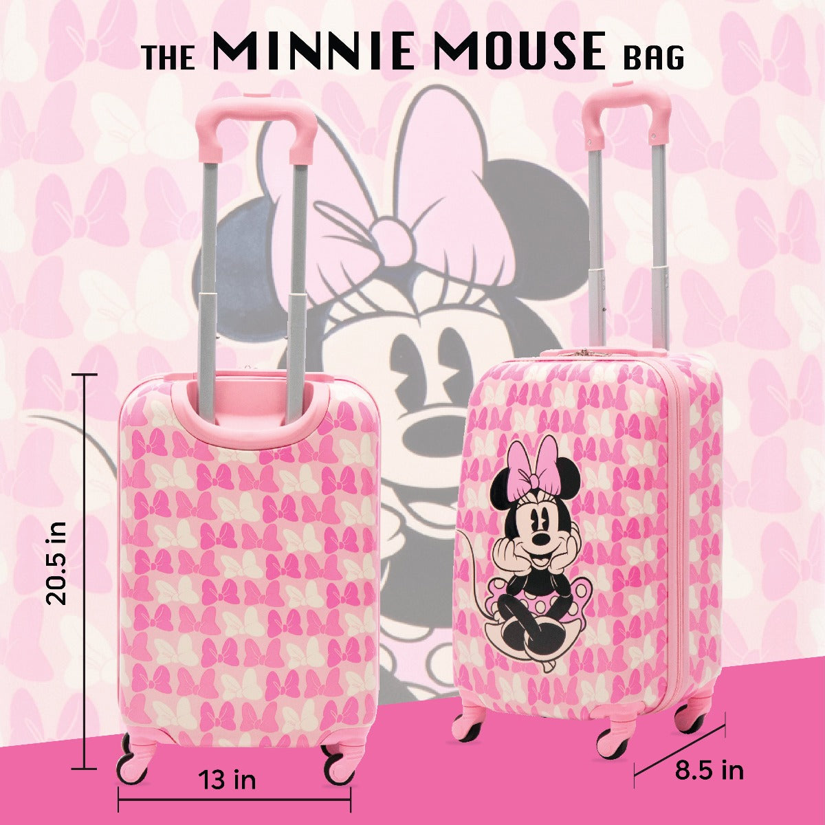 Disney Ful Minnie Mouse Bows Print Kids 20.5" luggage - Stiles Supply Co.