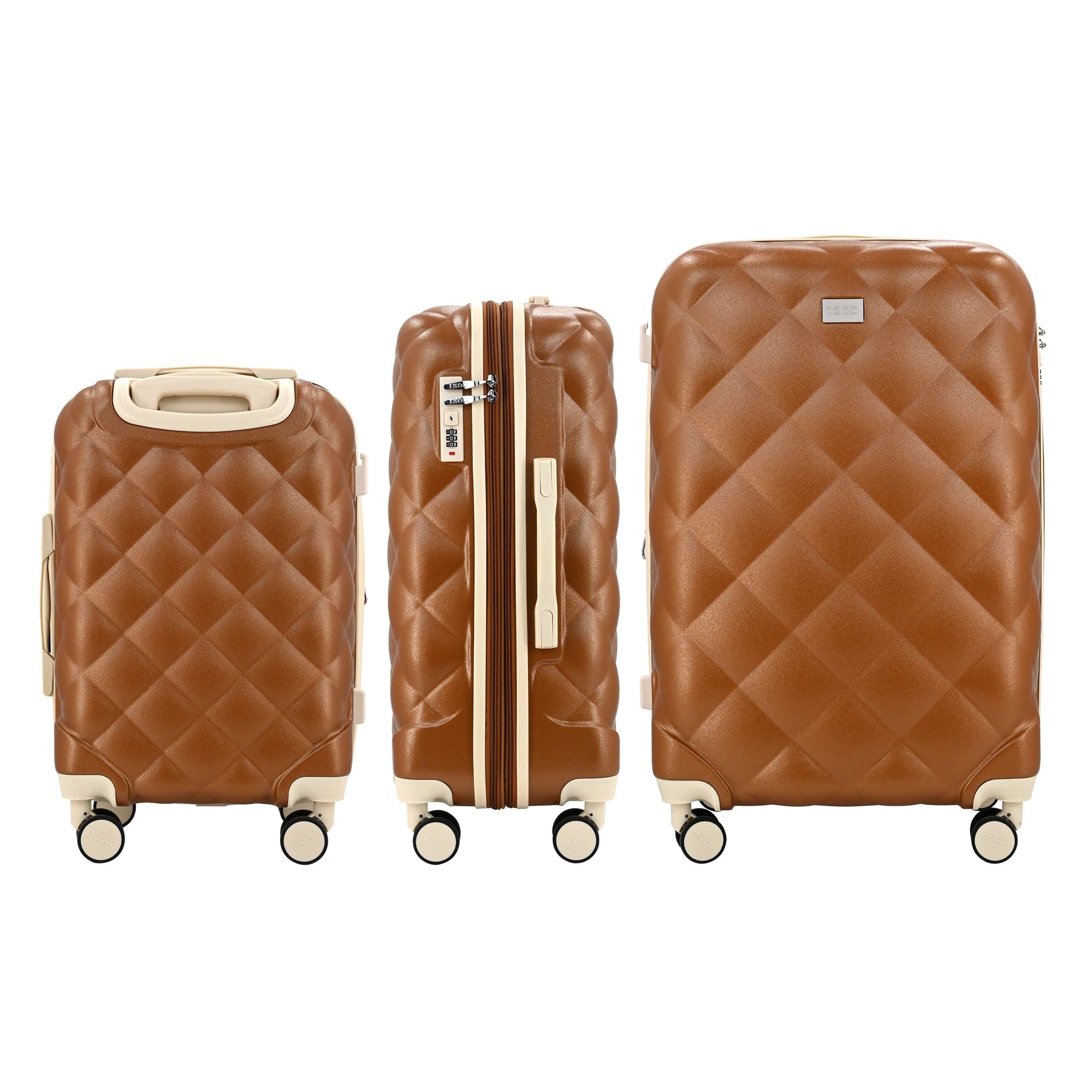 Mirage IZOD Fit Lightweight ABS Hard Shell Luggage Set - 3-Piece - Stiles Supply Co.