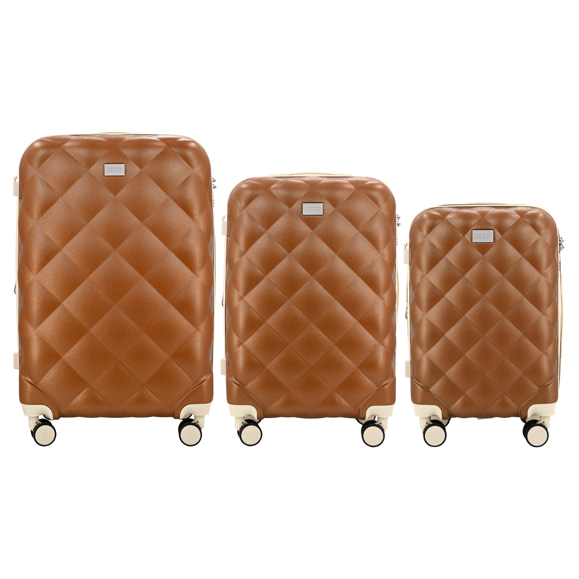 Mirage IZOD Fit Lightweight ABS Hard Shell Luggage Set - 3-Piece - Stiles Supply Co.