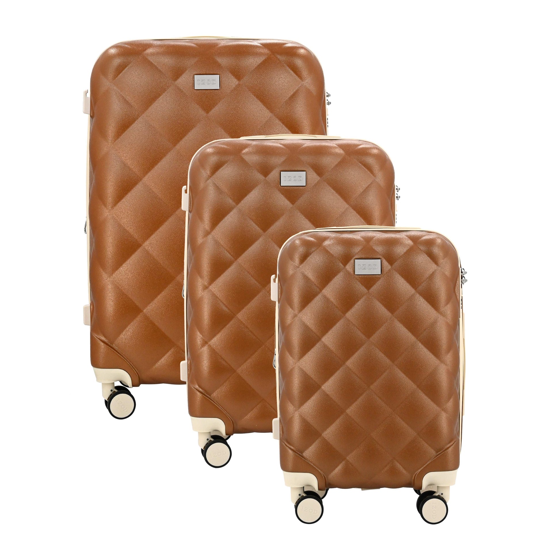 Mirage IZOD Fit Lightweight ABS Hard Shell Luggage Set - 3-Piece - Stiles Supply Co.