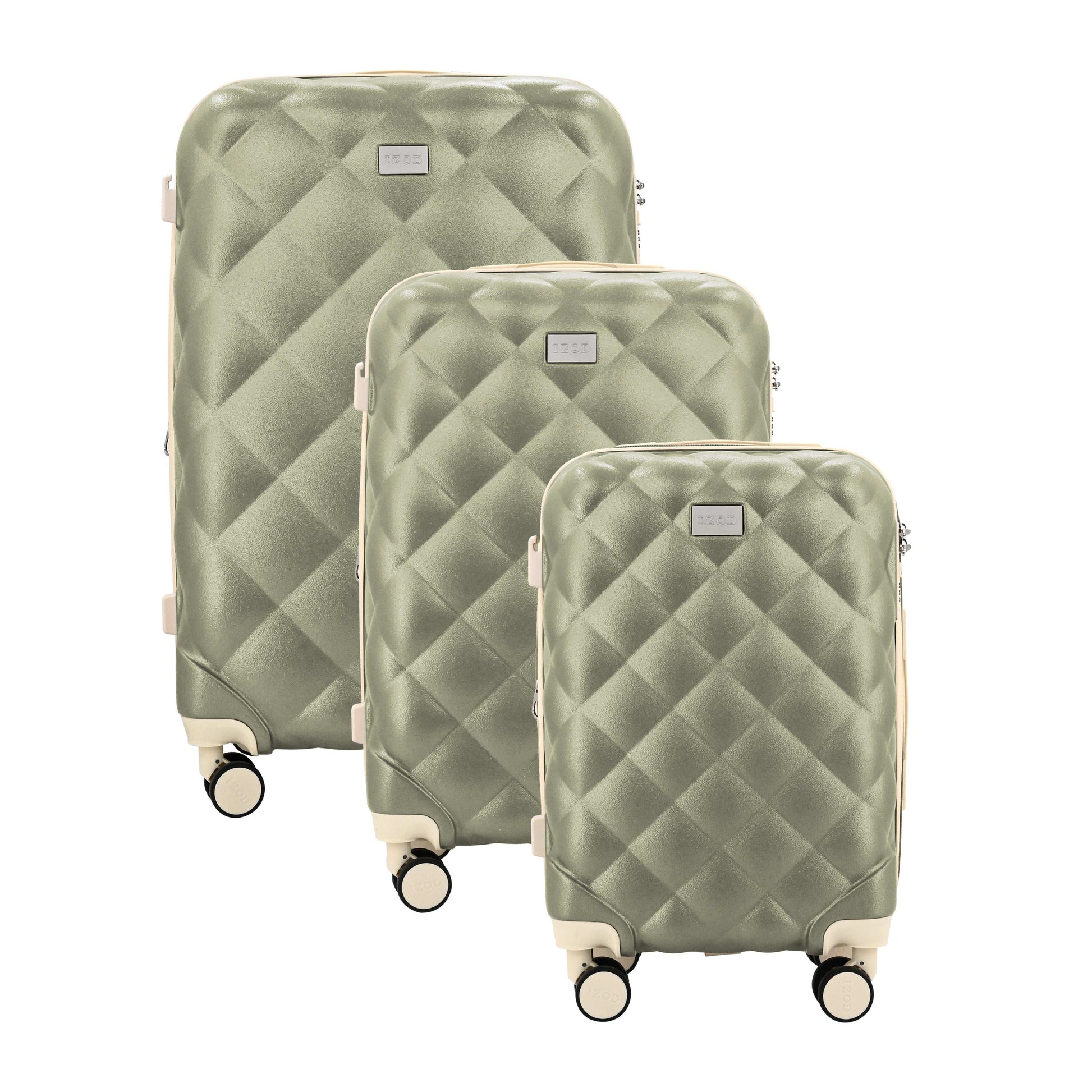 Mirage IZOD Fit Lightweight ABS Hard Shell Luggage Set - 3-Piece - Stiles Supply Co.