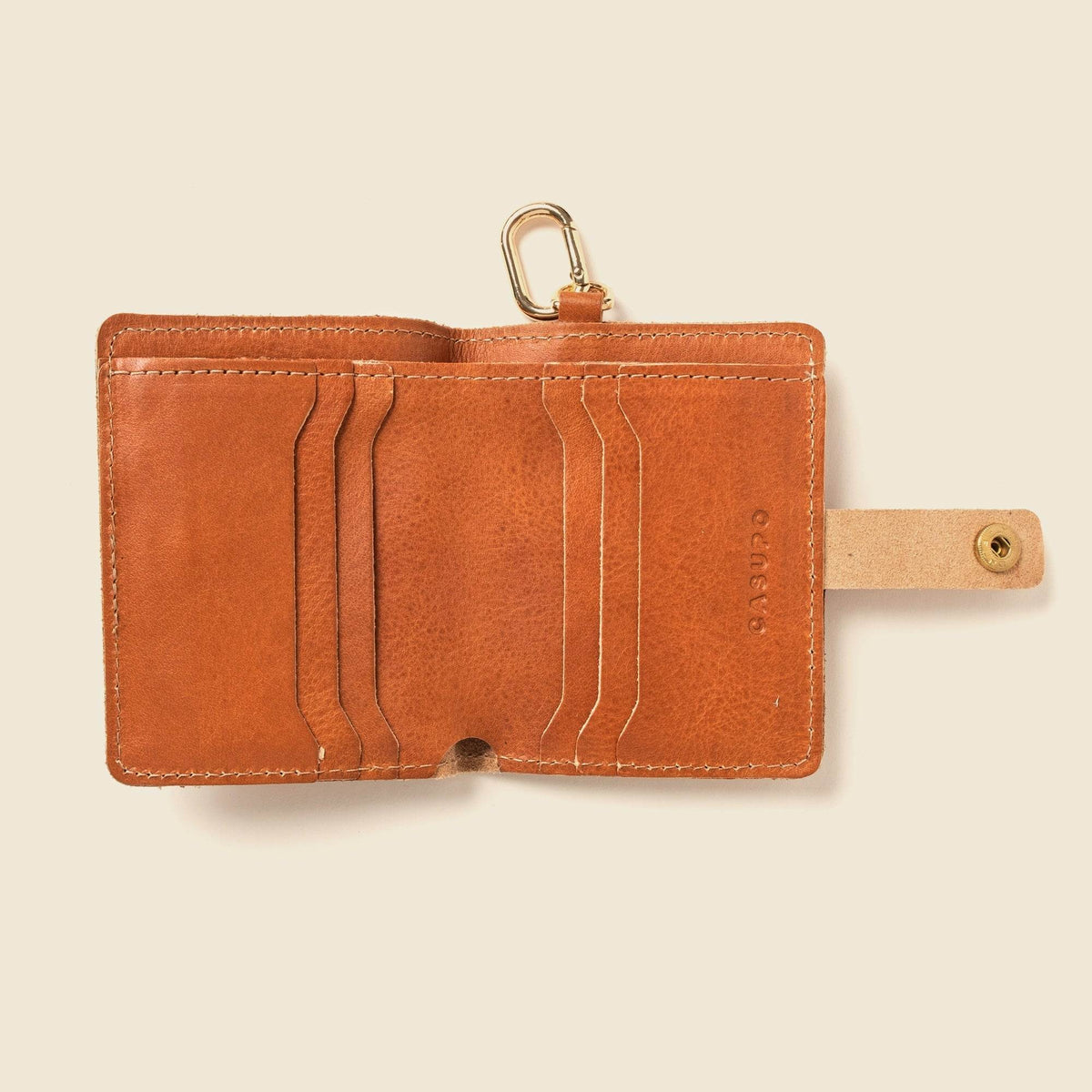 CASUPO Wallet with Snap and Key Ring - Natural
