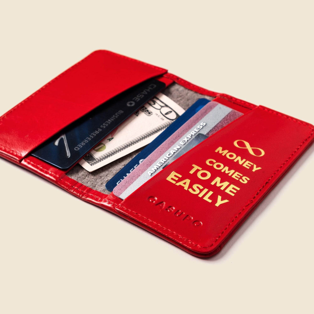 CASUPO Compact Bifold with RFID Protection - Fire Red