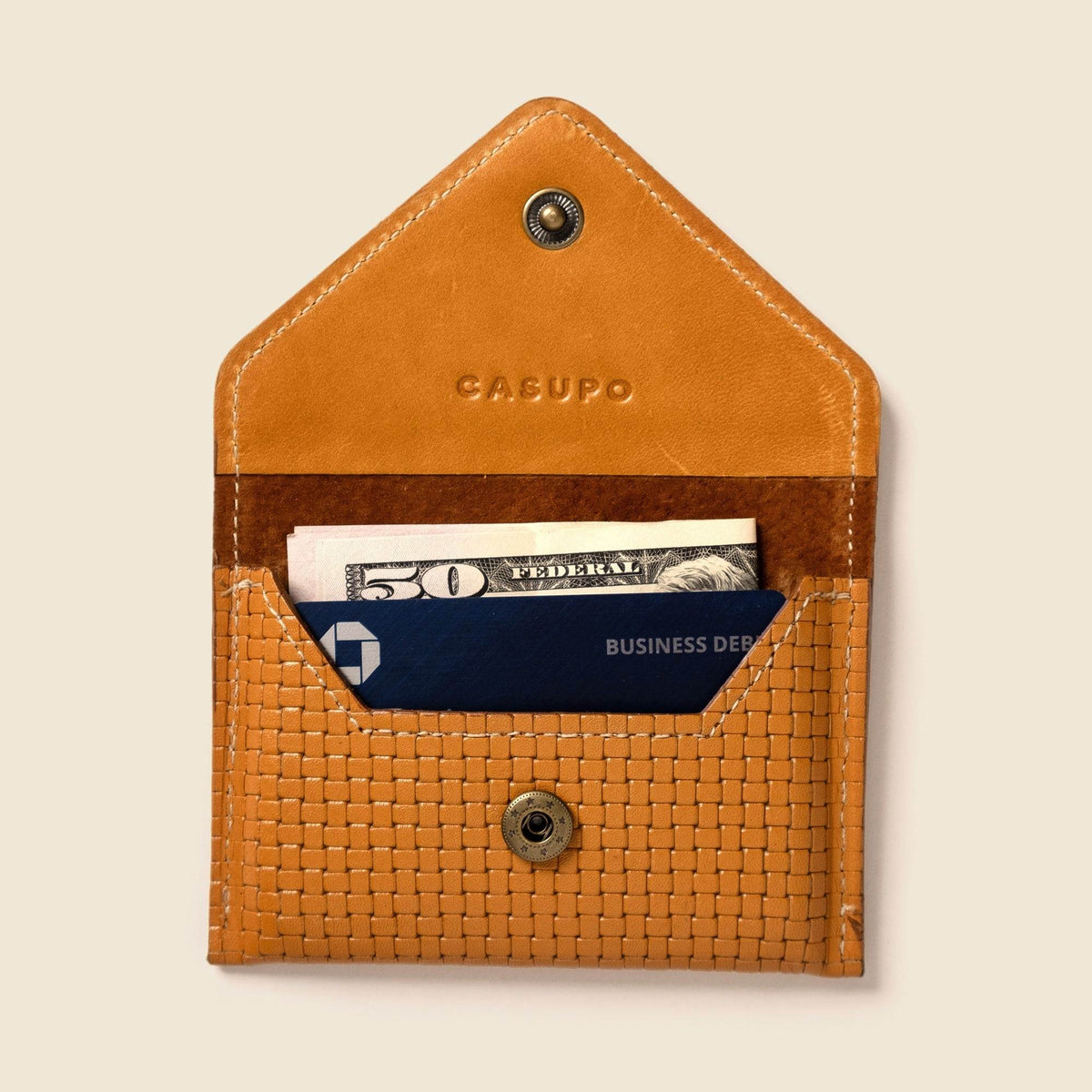 CASUPO Mini Envelope Wallet With RFID protection - Tan Limited Edition