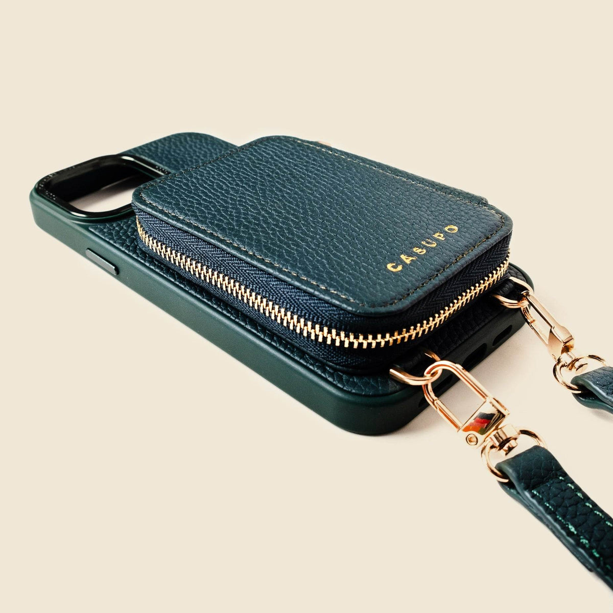 CASUPO iPhone Case and Wallet with Long Strap - Forest