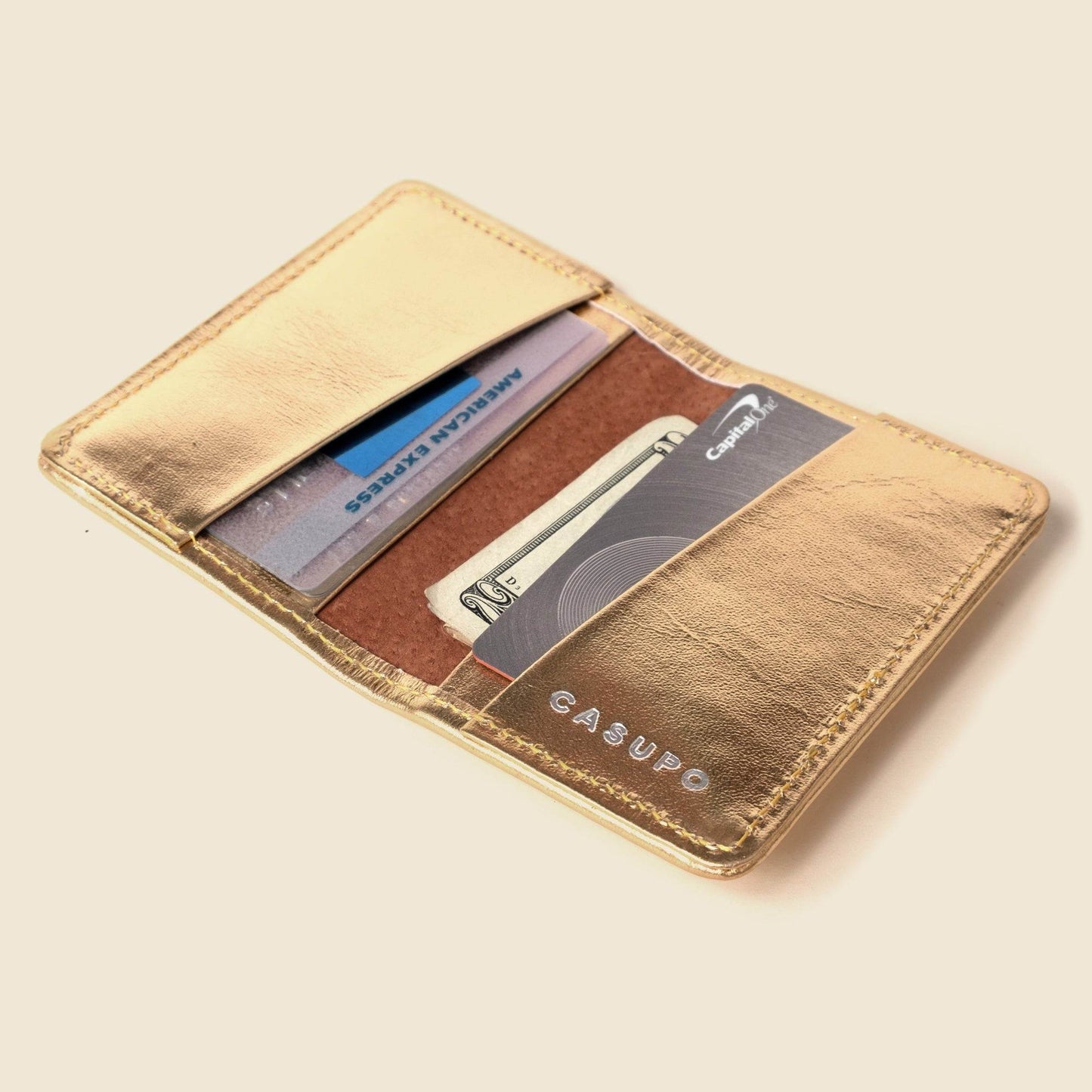 CASUPO Compact Bifold with RFID Protection - Gold