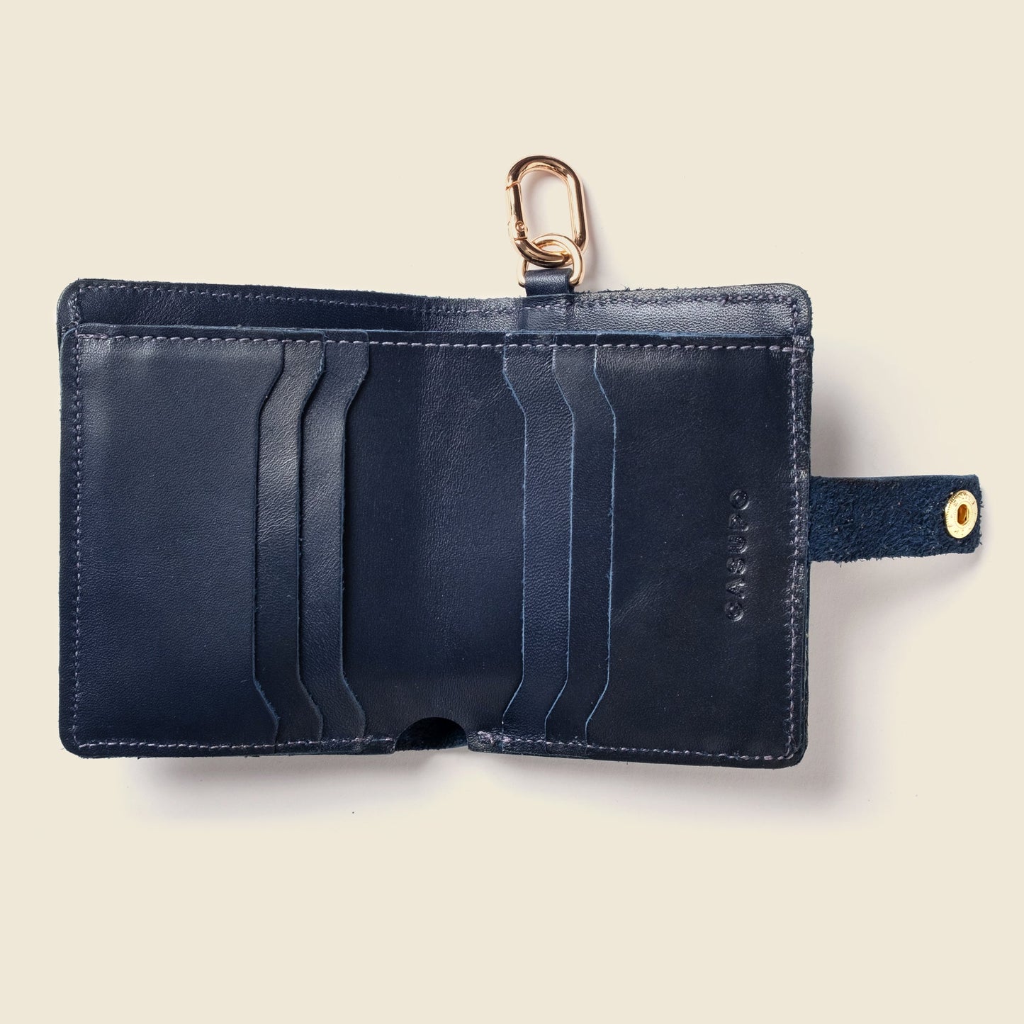 CASUPO Wallet with Snap and Key Ring - Navy