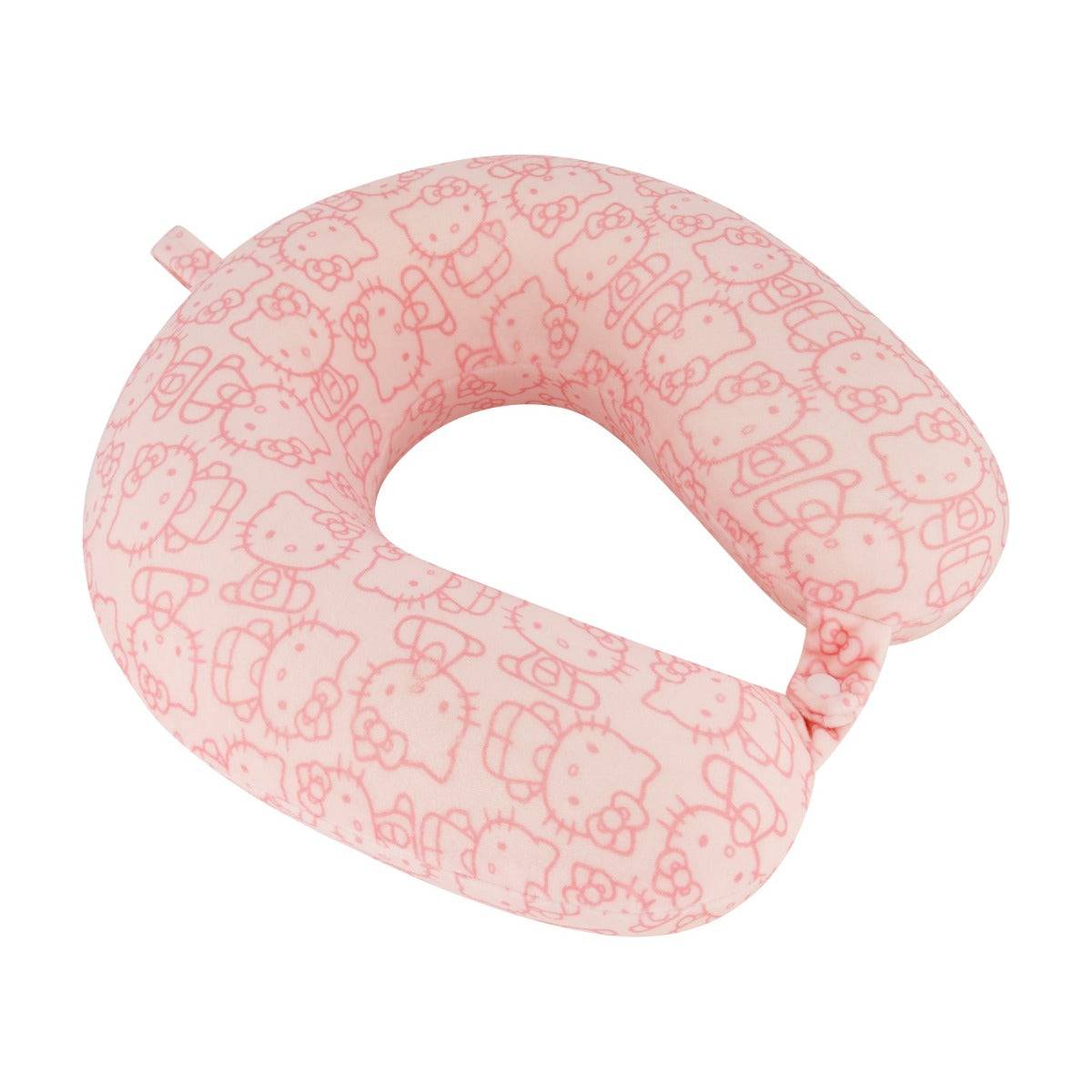 Hello Kitty All-over Memory Foam Travel Neck Pillow, Pink - Stiles Supply Co.