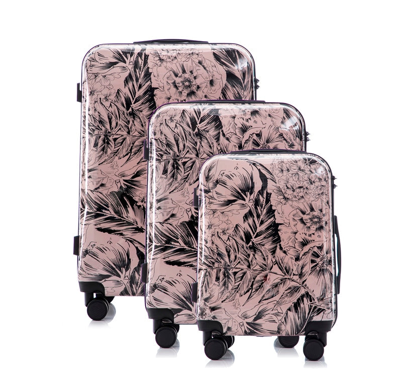Mirage Graphic Hard Shell Lightweight 3-Piece Luggage Set - Stiles Supply Co.