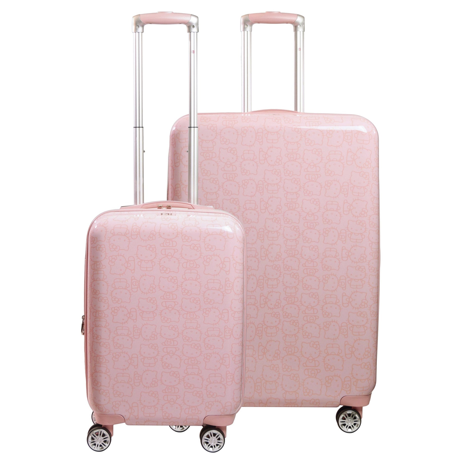 Hello Kitty All Over Print Hard-sided Pink Spinner Luggage 2 pc Set - Stiles Supply Co.