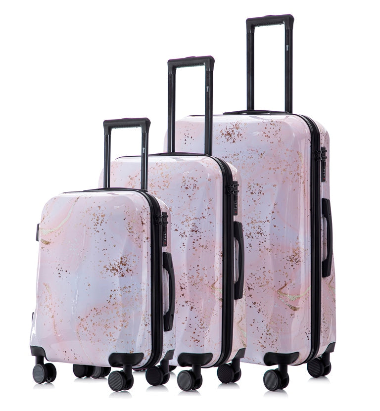 Mirage Graphic Hard Shell Lightweight 3-Piece Luggage Set - Stiles Supply Co.