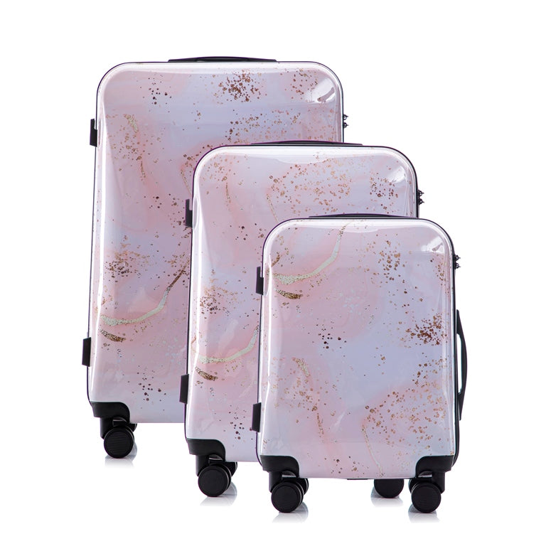 Mirage Graphic Hard Shell Lightweight 3-Piece Luggage Set - Stiles Supply Co.