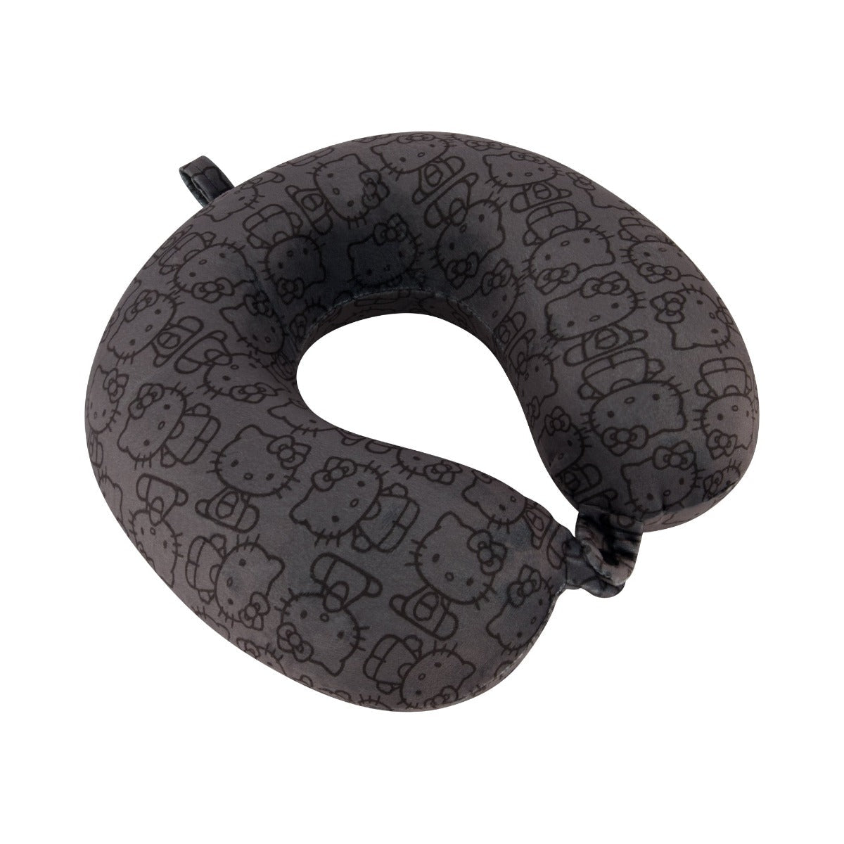 Hello Kitty All Over Icon Memory Foam Travel Neck Pillow, Black - Stiles Supply Co.