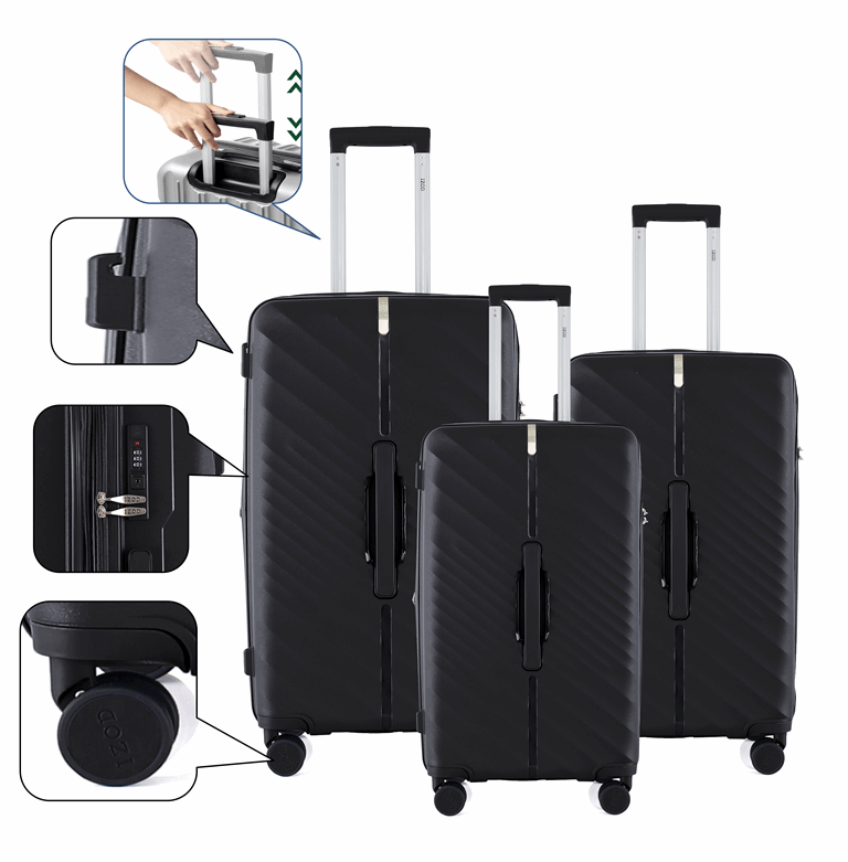 Mirage IZOD Gail Hard shell Expandable 3 Piece Luggage Set - Stiles Supply Co.