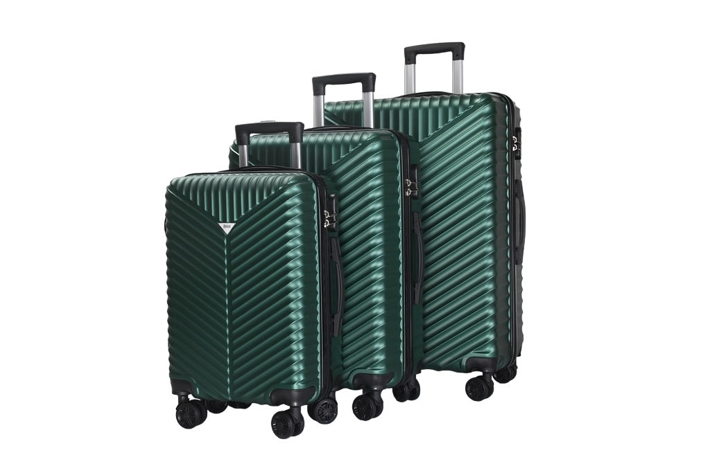 Mirage Lan ABS Hard shell Lightweight 3 Piece Luggage Set - Stiles Supply Co.