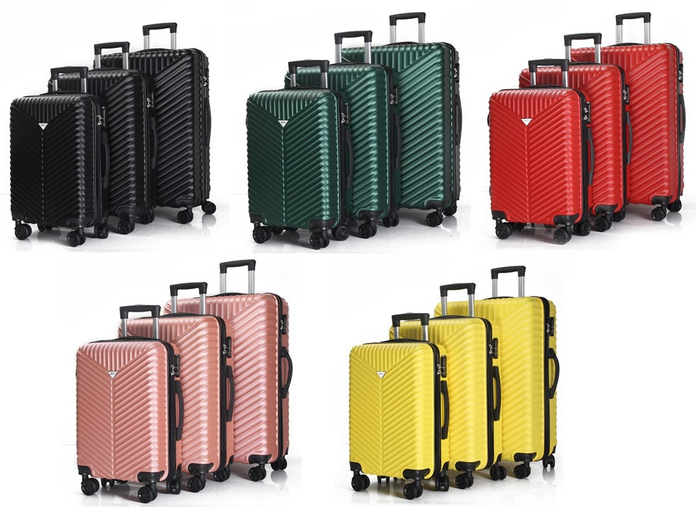 Mirage Lan ABS Hard shell Lightweight 3 Piece Luggage Set - Stiles Supply Co.
