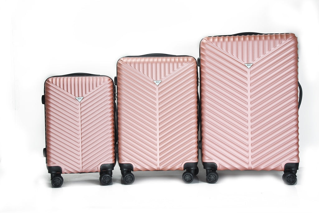 Mirage Lan ABS Hard shell Lightweight 3 Piece Luggage Set - Stiles Supply Co.