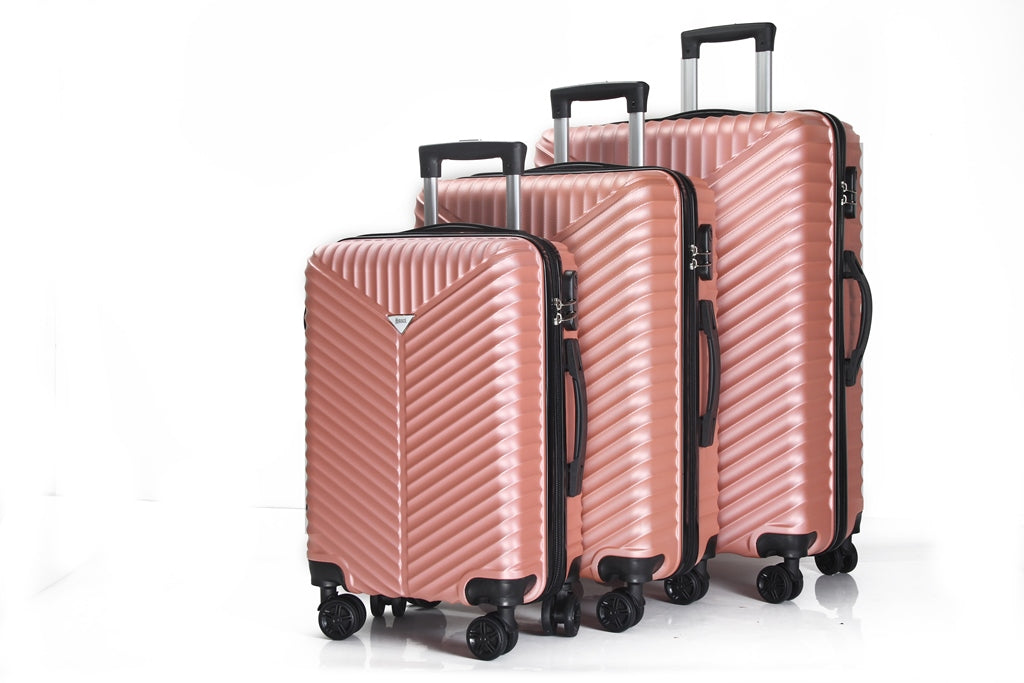 Mirage Lan ABS Hard shell Lightweight 3 Piece Luggage Set - Stiles Supply Co.