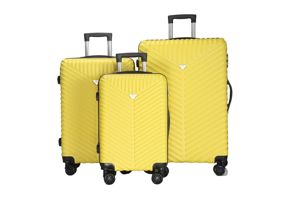 Mirage Lan ABS Hard shell Lightweight 3 Piece Luggage Set - Stiles Supply Co.