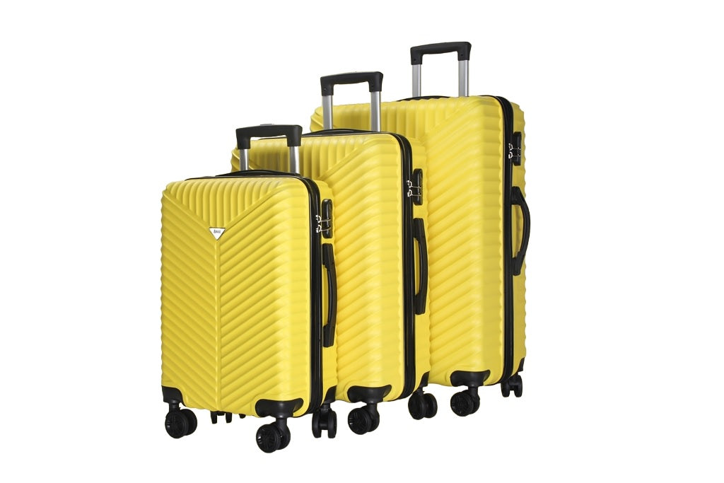 Mirage Lan ABS Hard shell Lightweight 3 Piece Luggage Set - Stiles Supply Co.