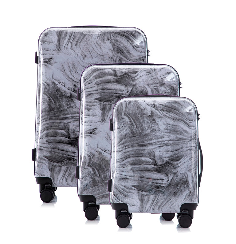 Mirage Graphic Hard Shell Lightweight 3-Piece Luggage Set - Stiles Supply Co.