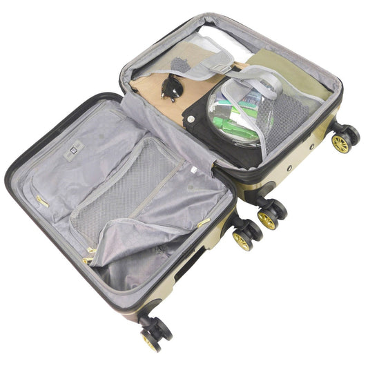 Ful Groove 22" Expandable Hardside Spinner luggage, Gold - Stiles Supply Co.