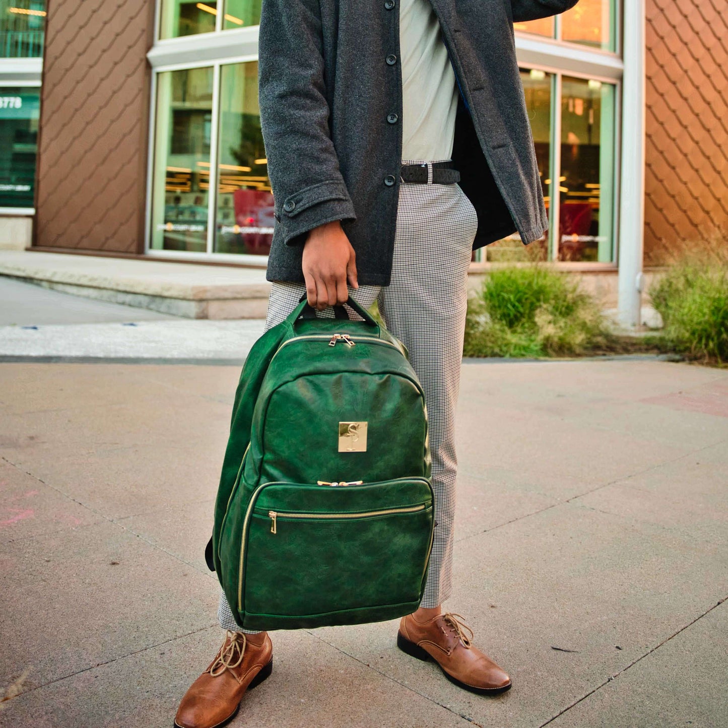 Sole Premise Emerald Green Leather 2 Sneaker Bag Set