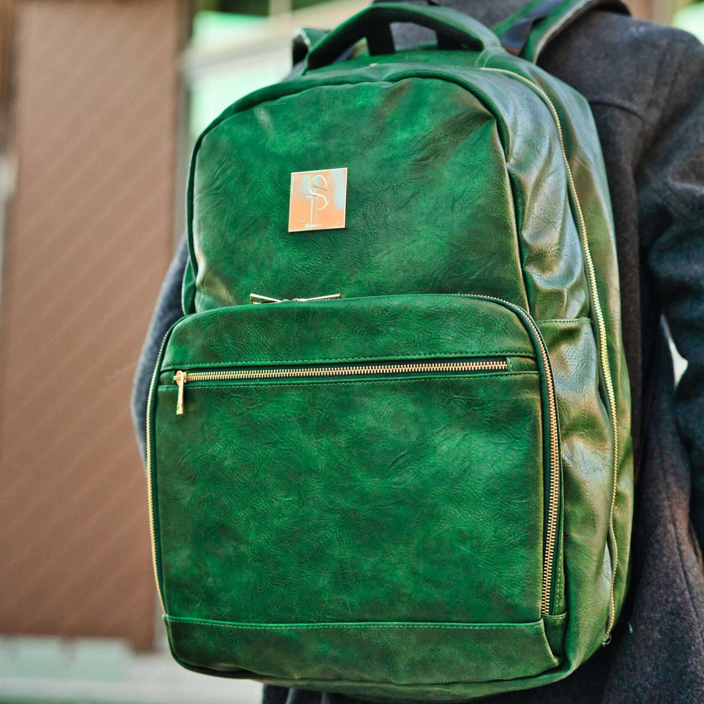 Sole Premise Emerald Green Leather Commuter Sneaker Bag (XL)