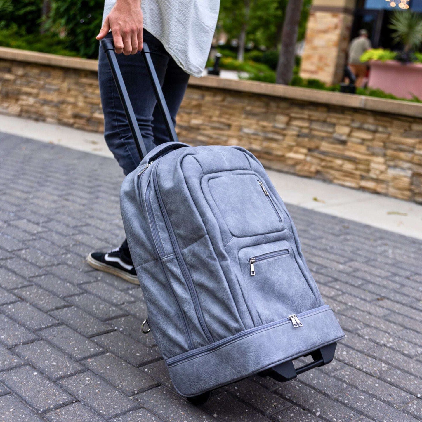Sole Premise Grey Leather Carry-On Patented Shoe Bag
