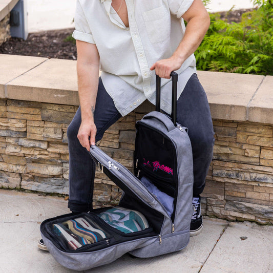 Sole Premise Grey Leather Carry-On Patented Shoe Bag