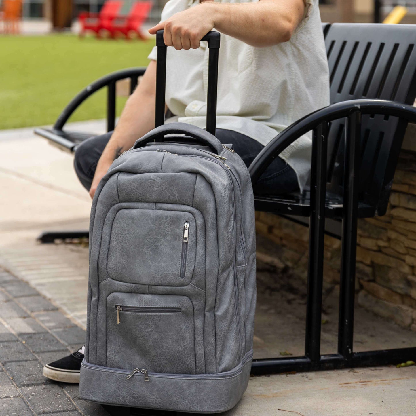 Sole Premise Grey Leather Carry-On Patented Shoe Bag