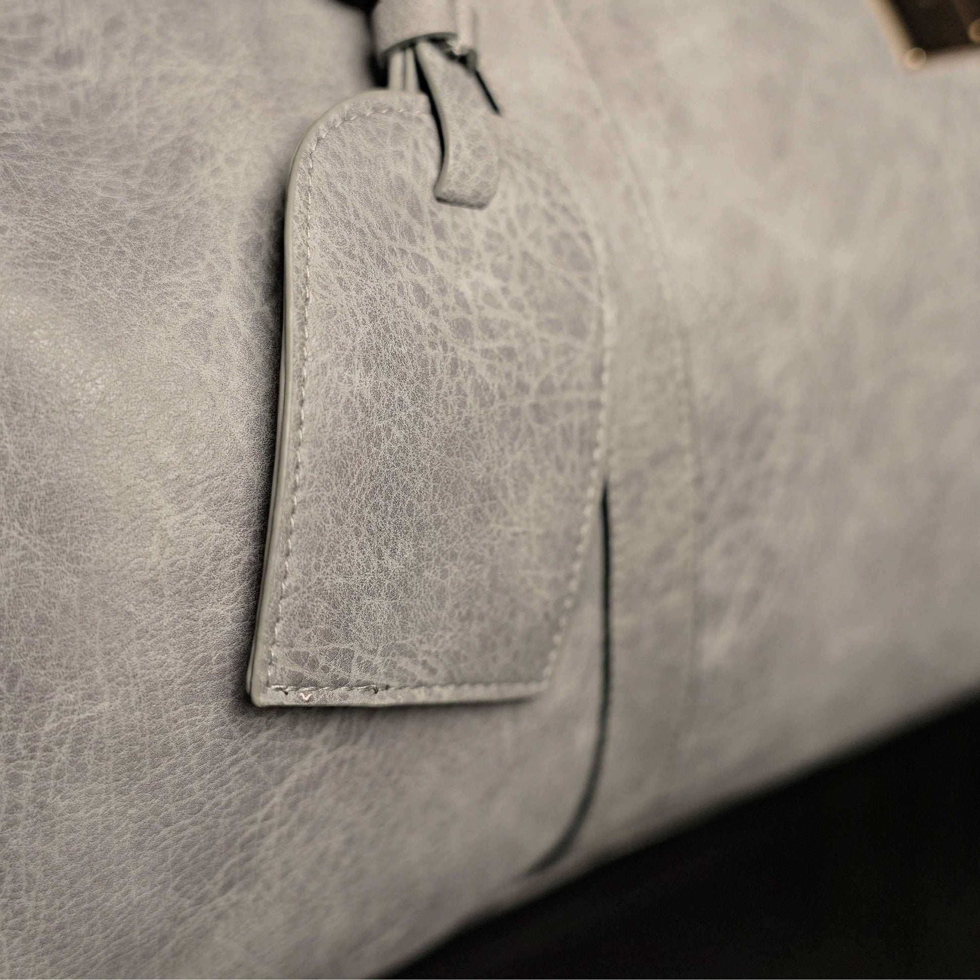 Sole Premise Grey Tumbled Leather Duffle Bag