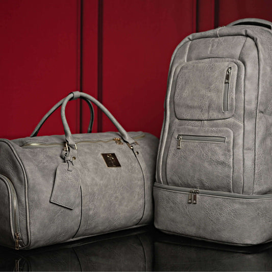 Sole Premise Grey Tumbled Leather Signature Bag Set
