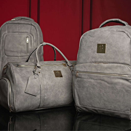 Sole Premise Grey Tumbled Luciano Leather 3 Bag Set