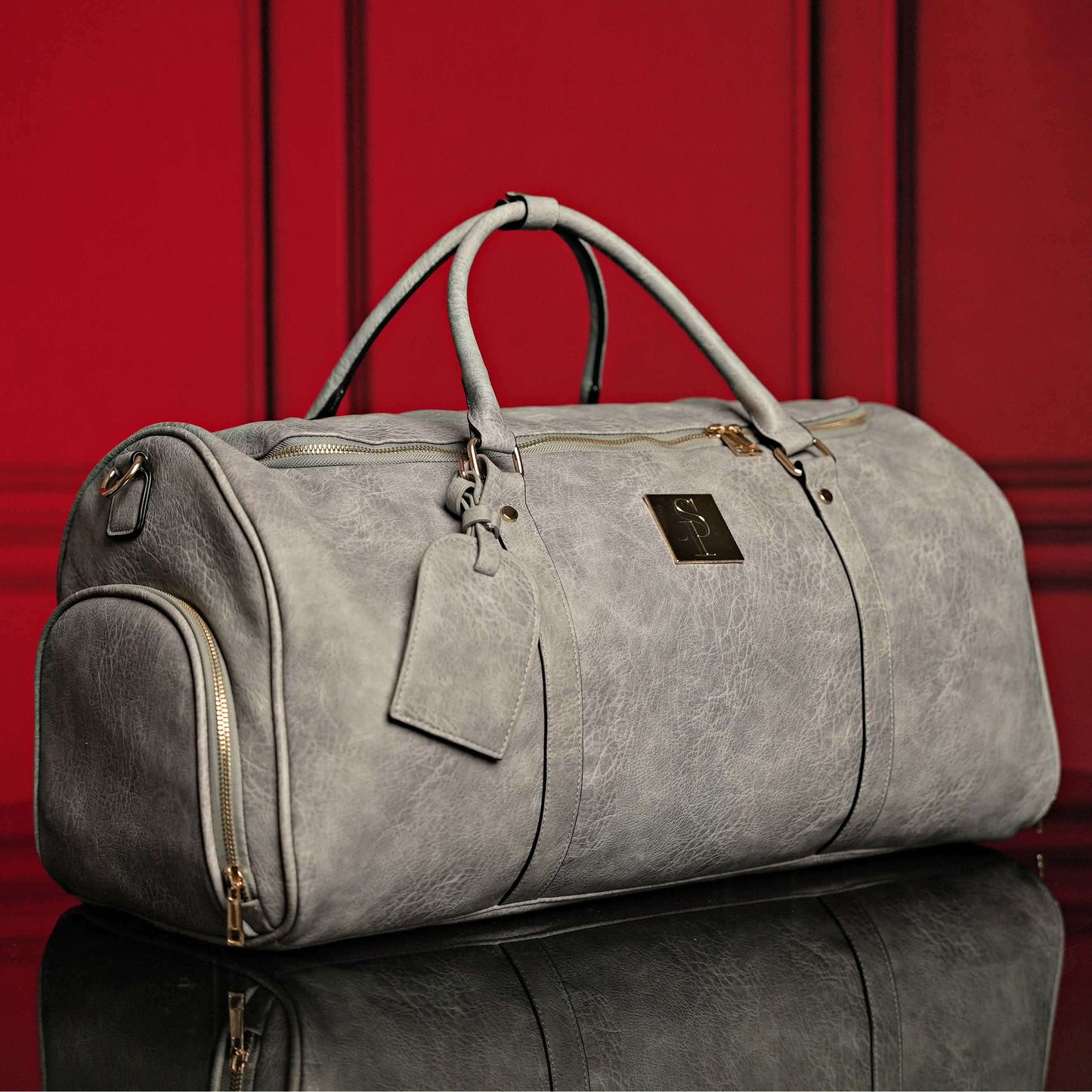 Sole Premise Grey Tumbled Luciano Leather 3 Bag Set