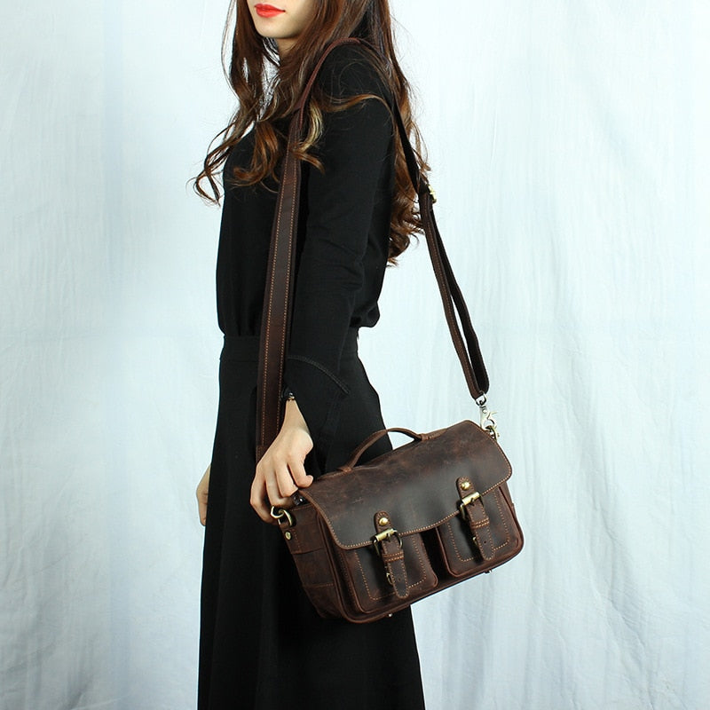 Steel Horse Leather The Faust Leather Camera Messenger Bag - Stiles Supply Co.